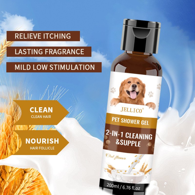 Dog Shampoo and Body Wash 2 In 1 for Soothing Anti-Itch Hair Loss Moisturizer Deodorizing and Fragrance-enhancing Bath Liquid