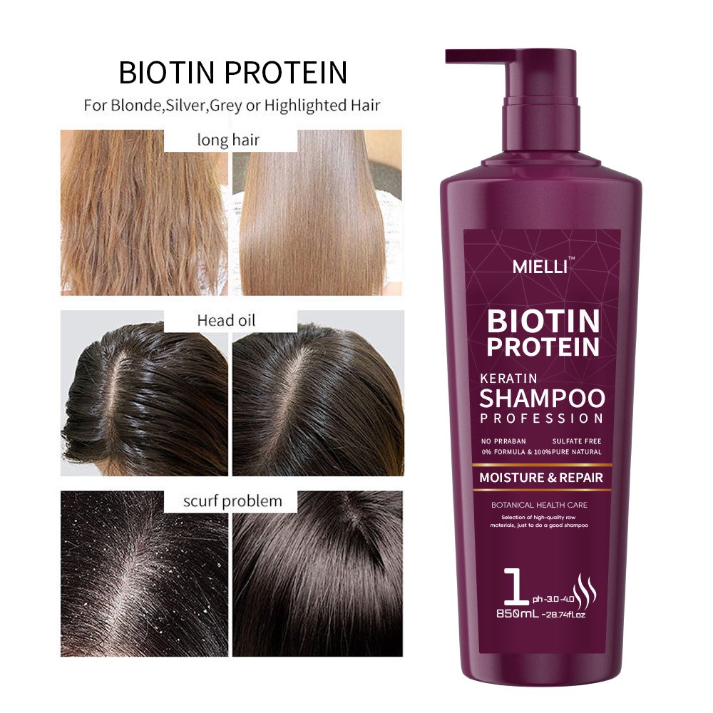 Sulfate Free Brazilian Keratin Treatment Biotin Protein Nourishing Moisturizing Soft Repair Hair Shampoo