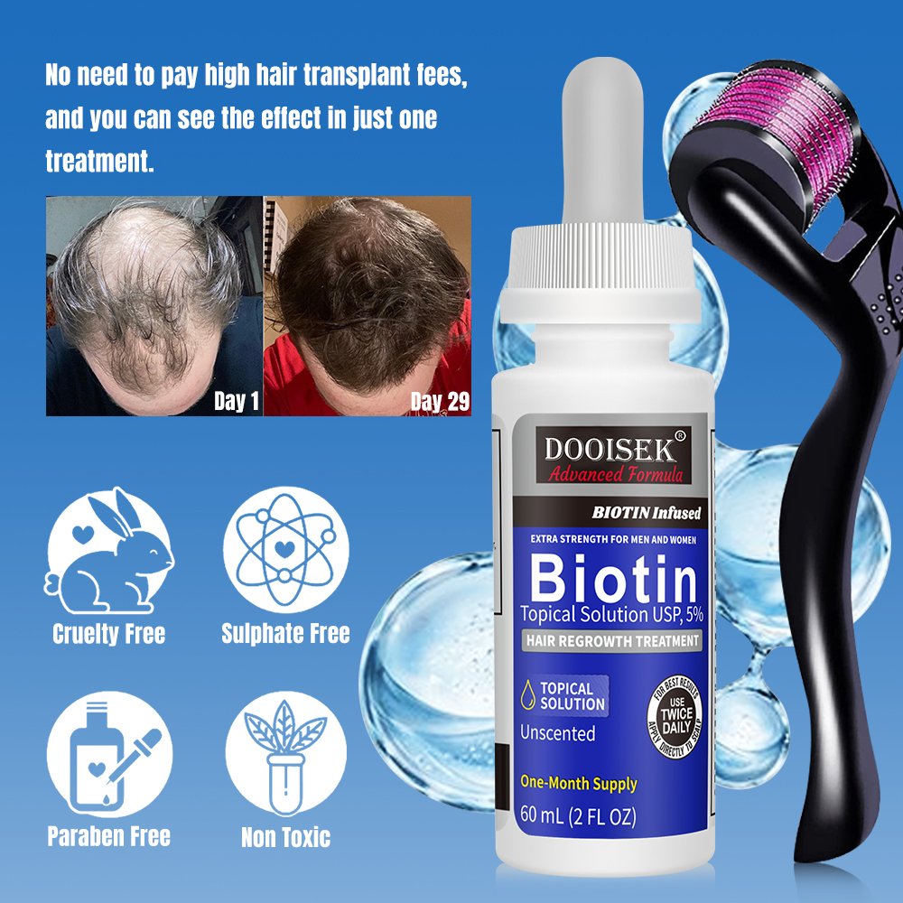 Kirland 5% Hair Loss Treatment Regrowth Serum Oil Saw Palmetto Hair Growth Serum with Dropper beard growth serum