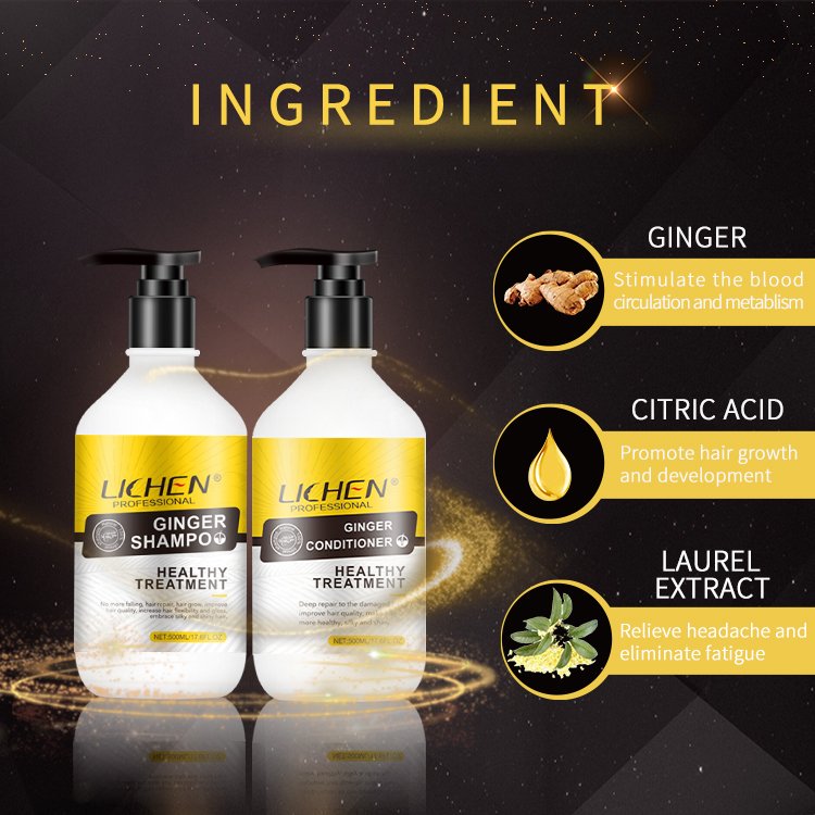 Jecko Best Hair Growth Products Thickening Hair Ginger Shampoo For Hair Loss 300ml
