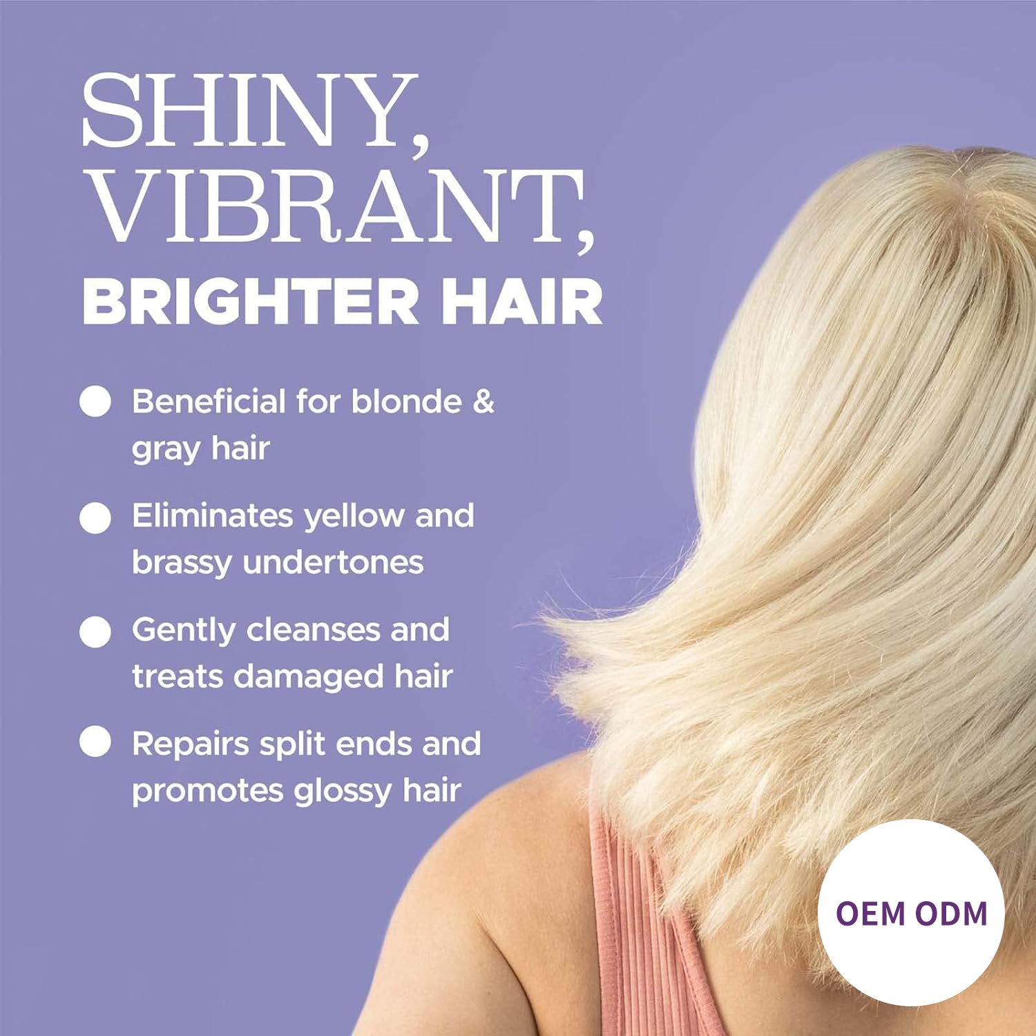 Wholesale Private Label OEM No Yellow Silver White Pigment Blue Purple Hair Shampoo for Blond Hair