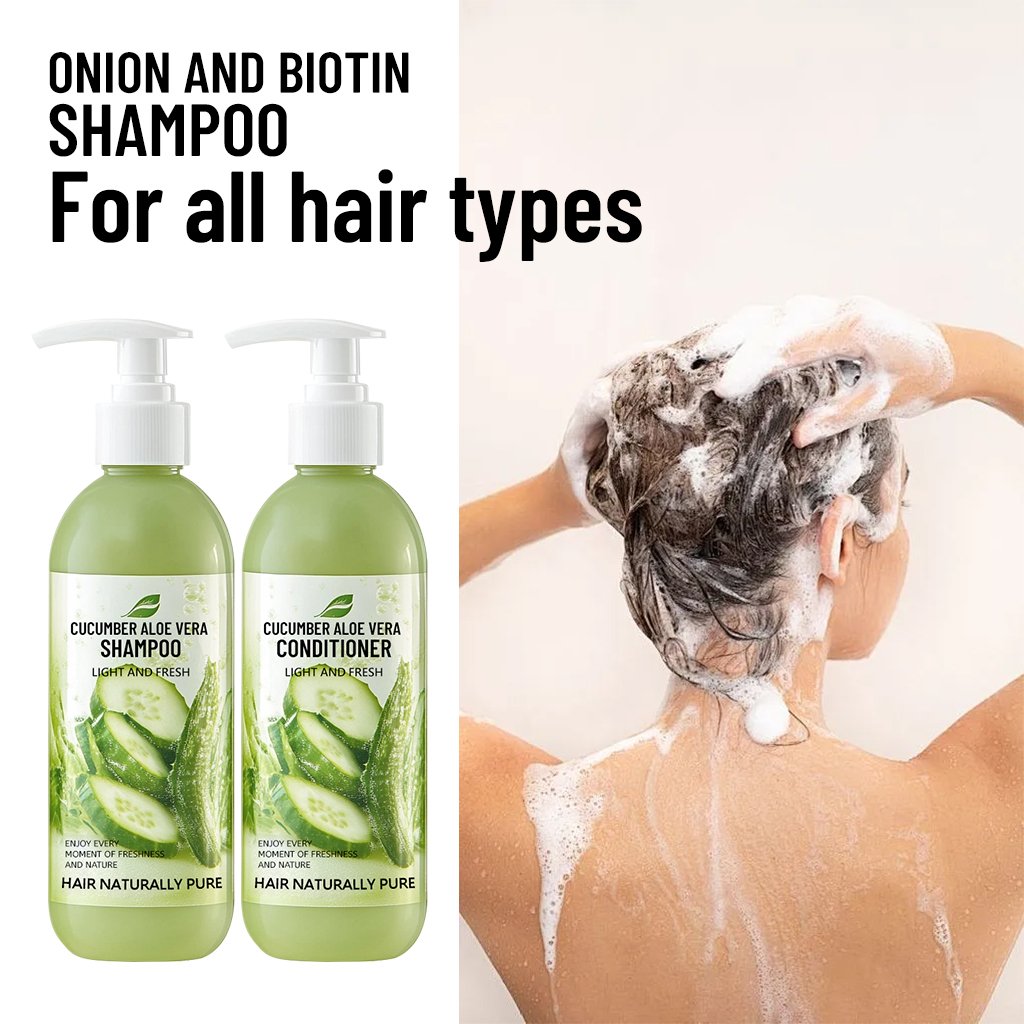 Factory Wholesale Natural Cucumber Aloe Vera Shampoo Treat Scalp Itching Reduce Dandruff Moisturize Nourish Hair All Hair Types