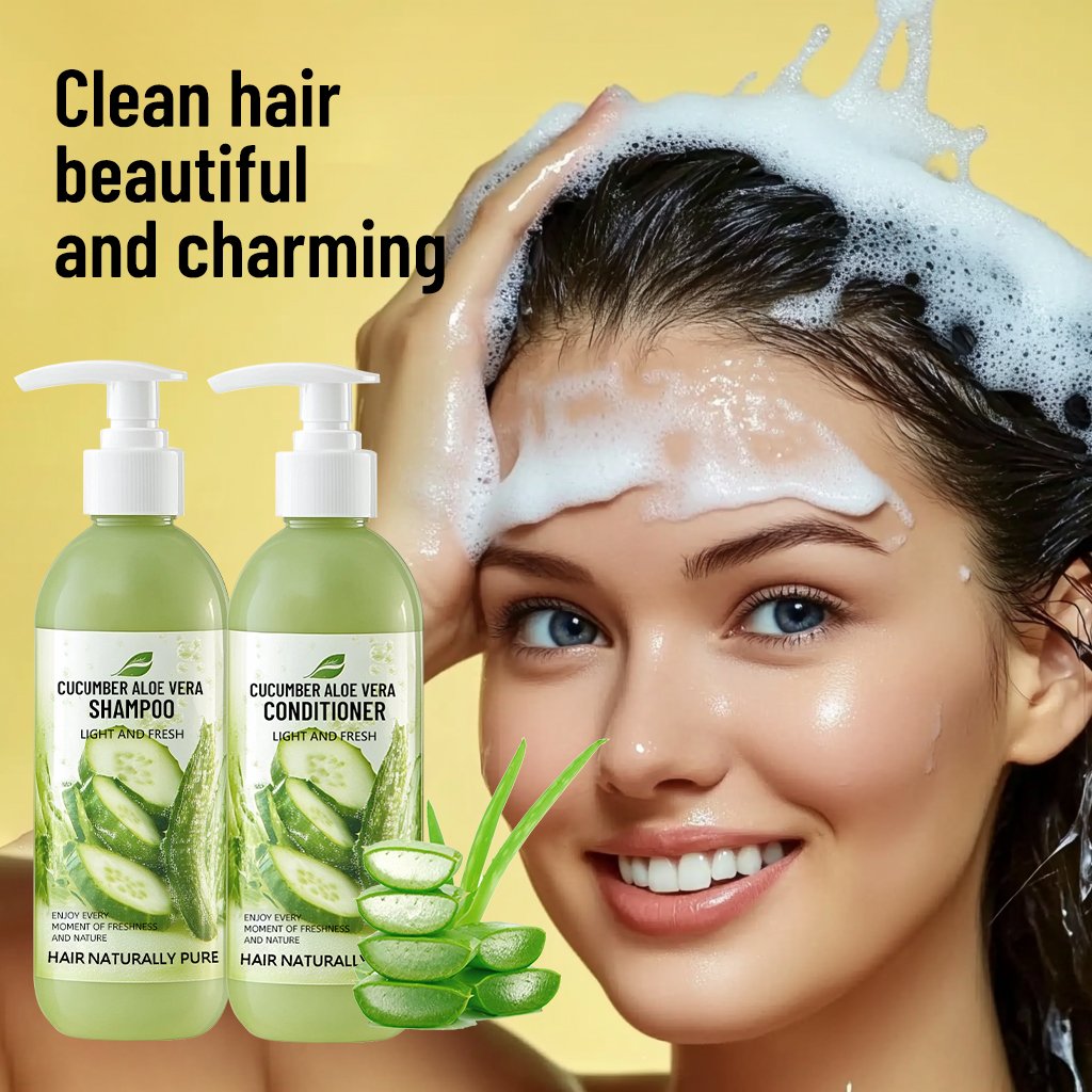 Factory Wholesale Natural Cucumber Aloe Vera Shampoo Treat Scalp Itching Reduce Dandruff Moisturize Nourish Hair All Hair Types