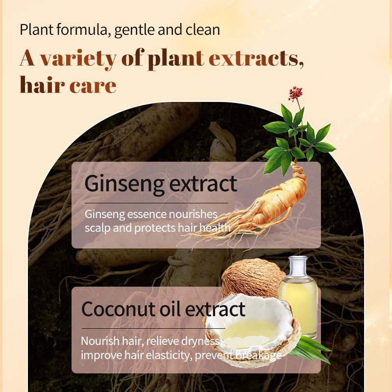 Private Label Factory OEM Improves Split Ends Ginseng & Ginger Shampoo