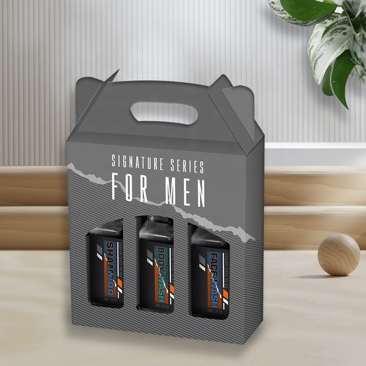 New design luxury cosmetic special cleaning face wash and hair shampoo personal care set for man