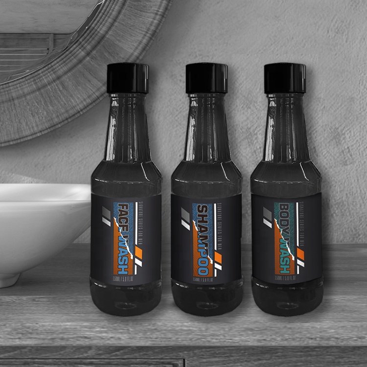 New design luxury cosmetic special cleaning face wash and hair shampoo personal care set for man