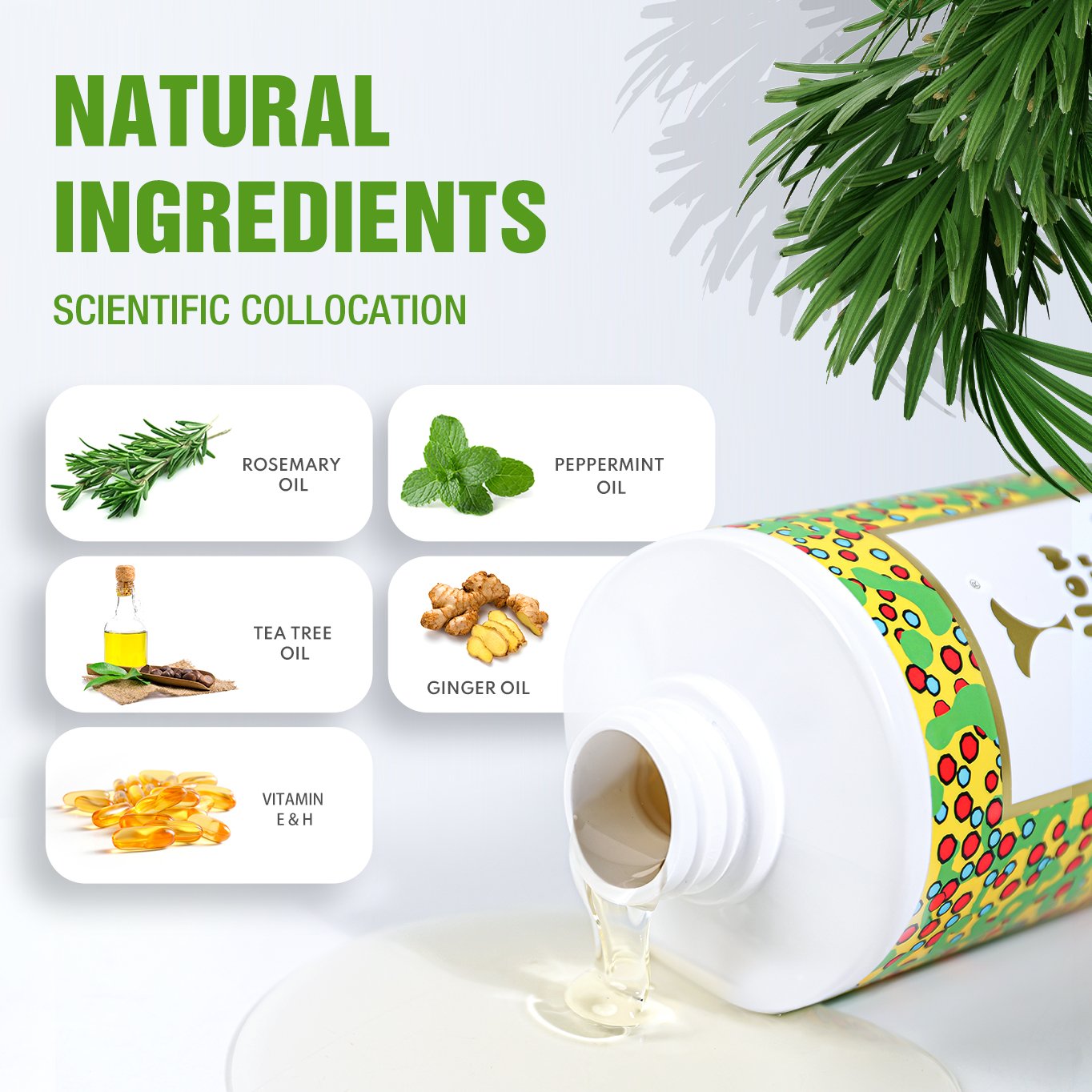 Wholesale rosemary hair products moisturizing treatment ginger nourishing biotin tea tree oil hair growth shampoo