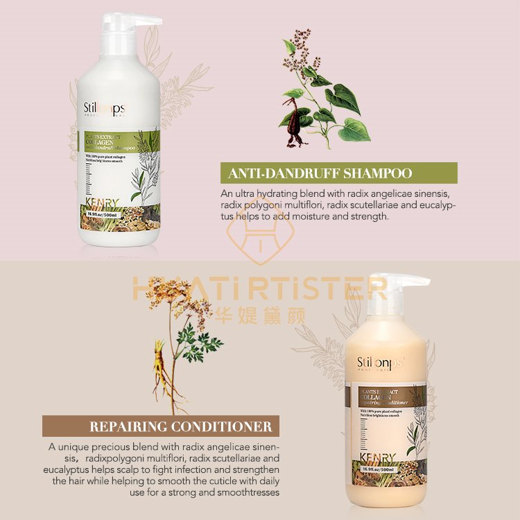 Huati Sifuli Stillonps 500ml natural plant hair scalp organic collagen shampoo and conditionerfor men and women