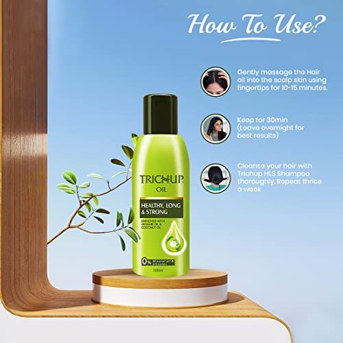 Trichup Healthy Long and Strong Oil Shampoo and Cream Enriched Aloe Vera and Neem Provides Nutrients Hair Treatment