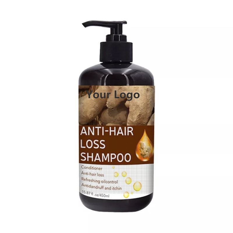 Private Label 100% Pure Natural Herbal Hair Care Set Anti Hair Loss Ginger Hair Growth Shampoo And Conditioner