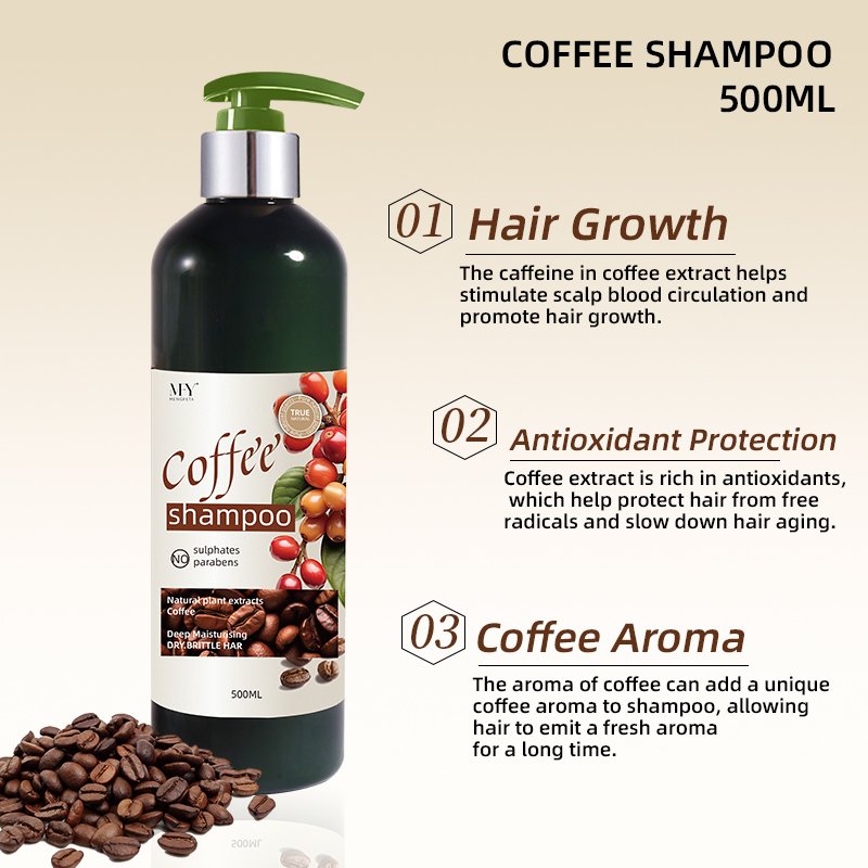 Mengfeiya 500ml Hair Growth, Antioxidant Protection, Coffee Shampoo Paraben & Phthalate-Free silicone free shampoo