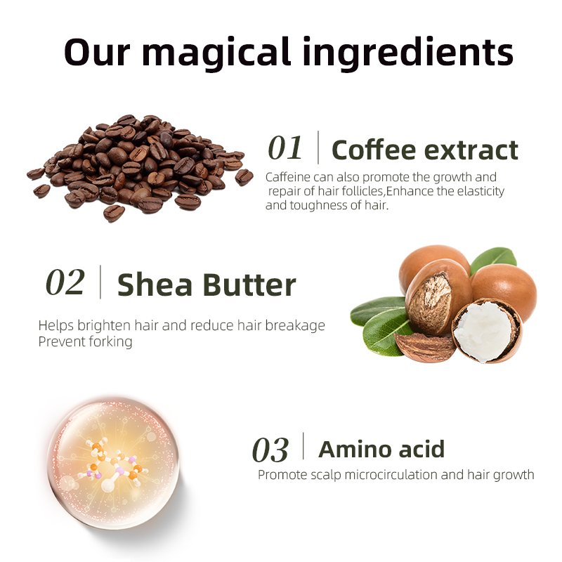 Mengfeiya 500ml Hair Growth, Antioxidant Protection, Coffee Shampoo Paraben & Phthalate-Free silicone free shampoo