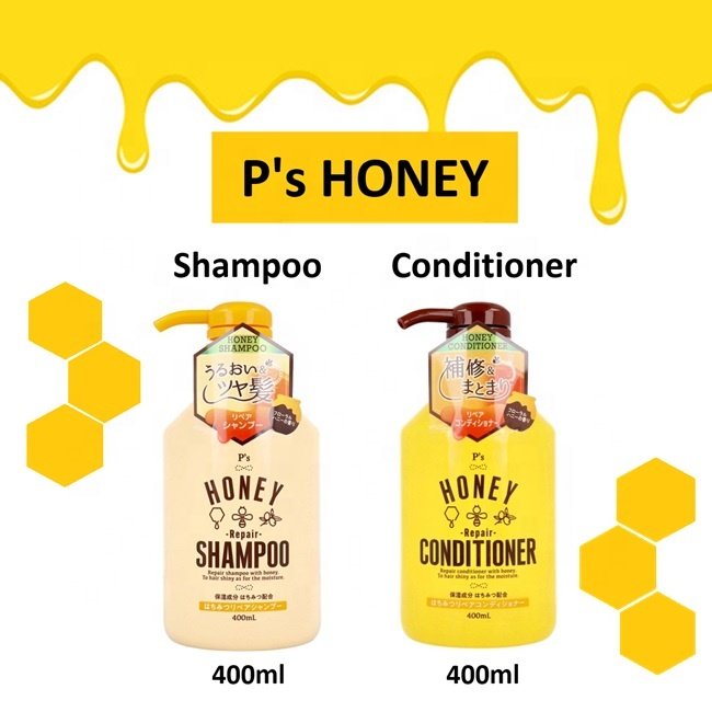 Japan P's Honey Hair Shampoo 400ml Wholesale Honey Repair Shampoo Royal Jelly Hair Care Products Best Selling Products 2024