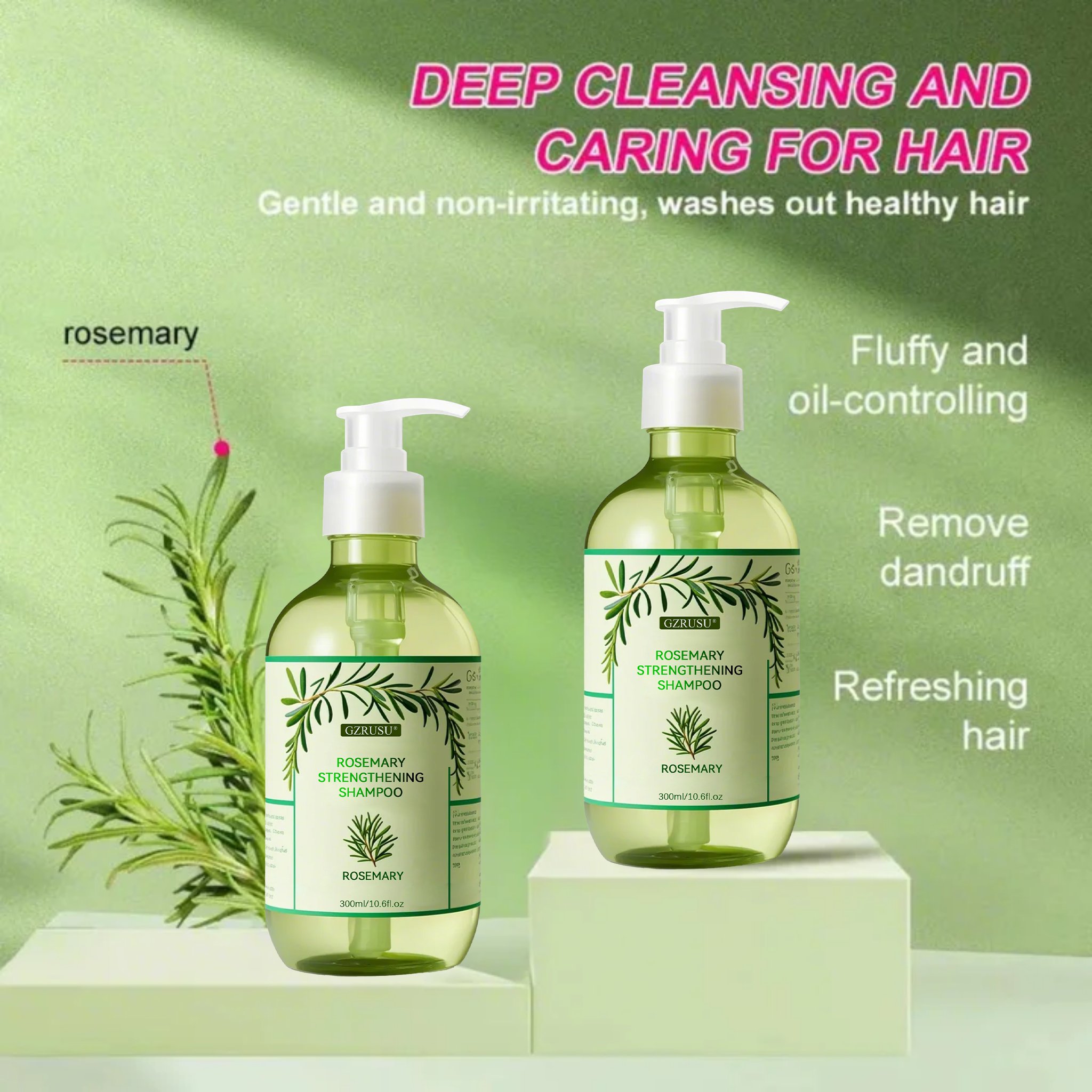 Private Label Natural Ingredient Hair Care Products Wholesale Organic Biotin Rosemary Strengthening Smoothing Shampoo