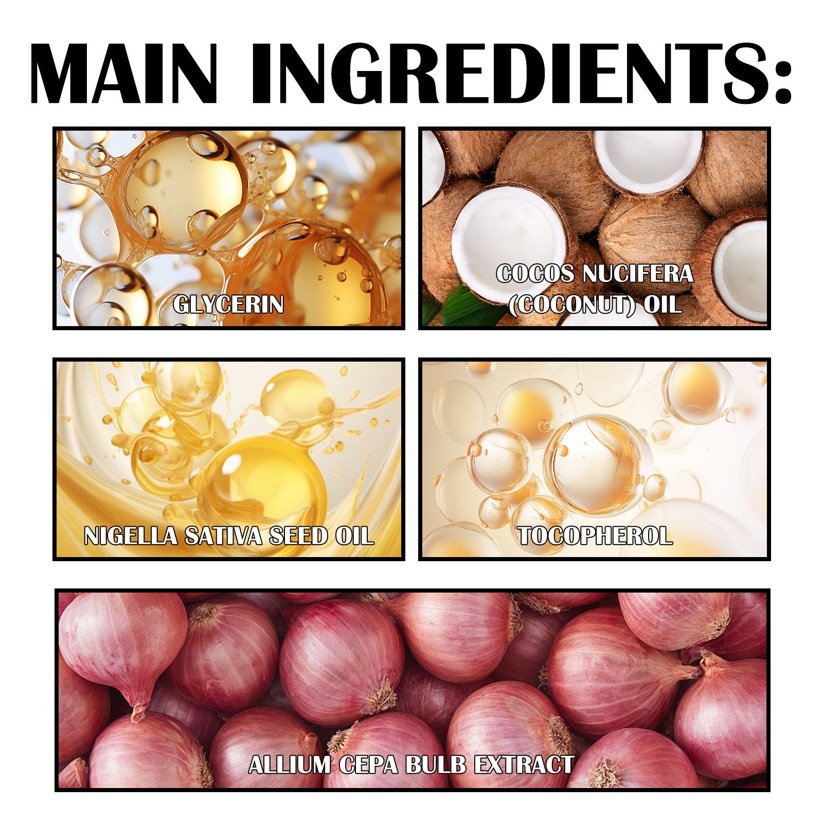 Organic Red Onion black seed oil hair Shampoo Anti Dandruff Moisturizing Hair Care Products Shampoo