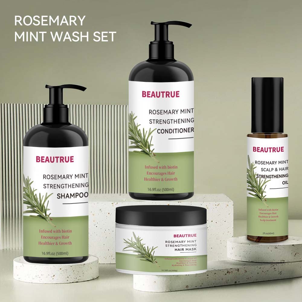 Wholesale Custom Best Natural Rosemary Care Set Shampoo And Conditioner Hair Mask Growth Oil Private Label Rosemary Hair Care