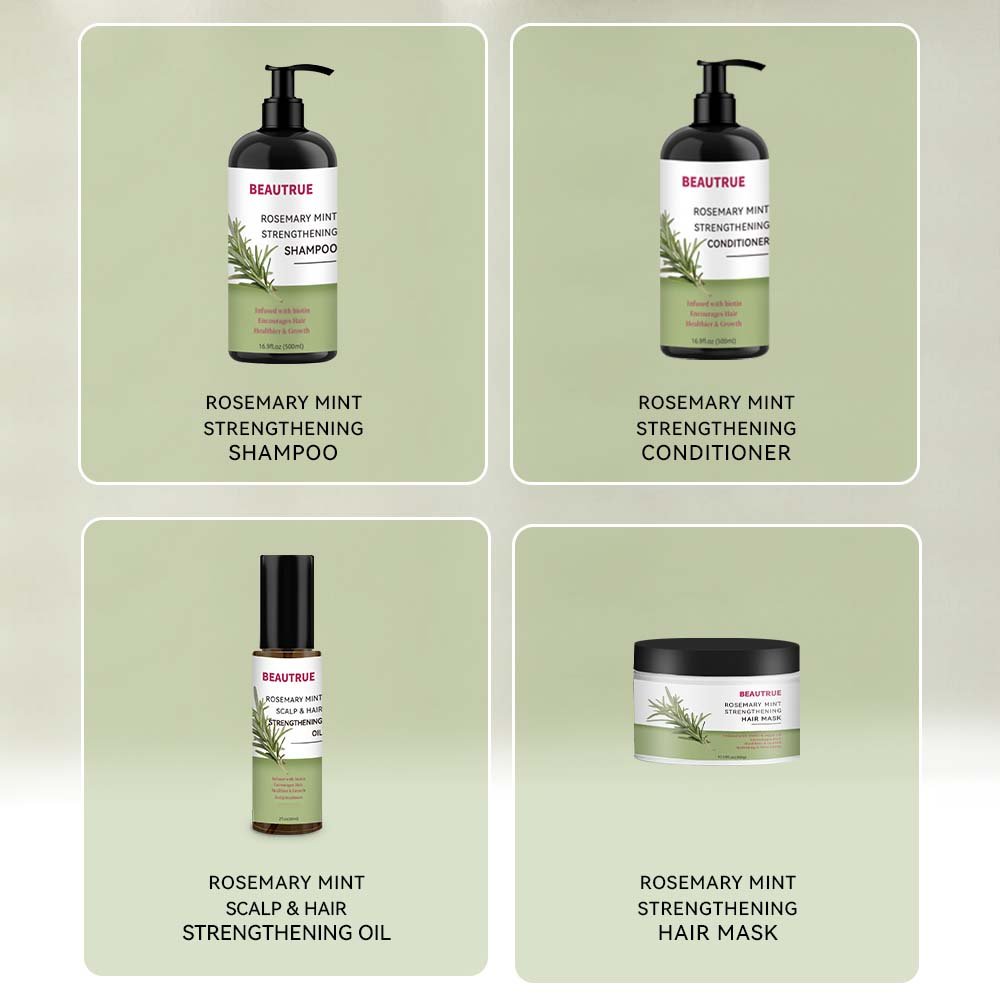 Wholesale Custom Best Natural Rosemary Care Set Shampoo And Conditioner Hair Mask Growth Oil Private Label Rosemary Hair Care