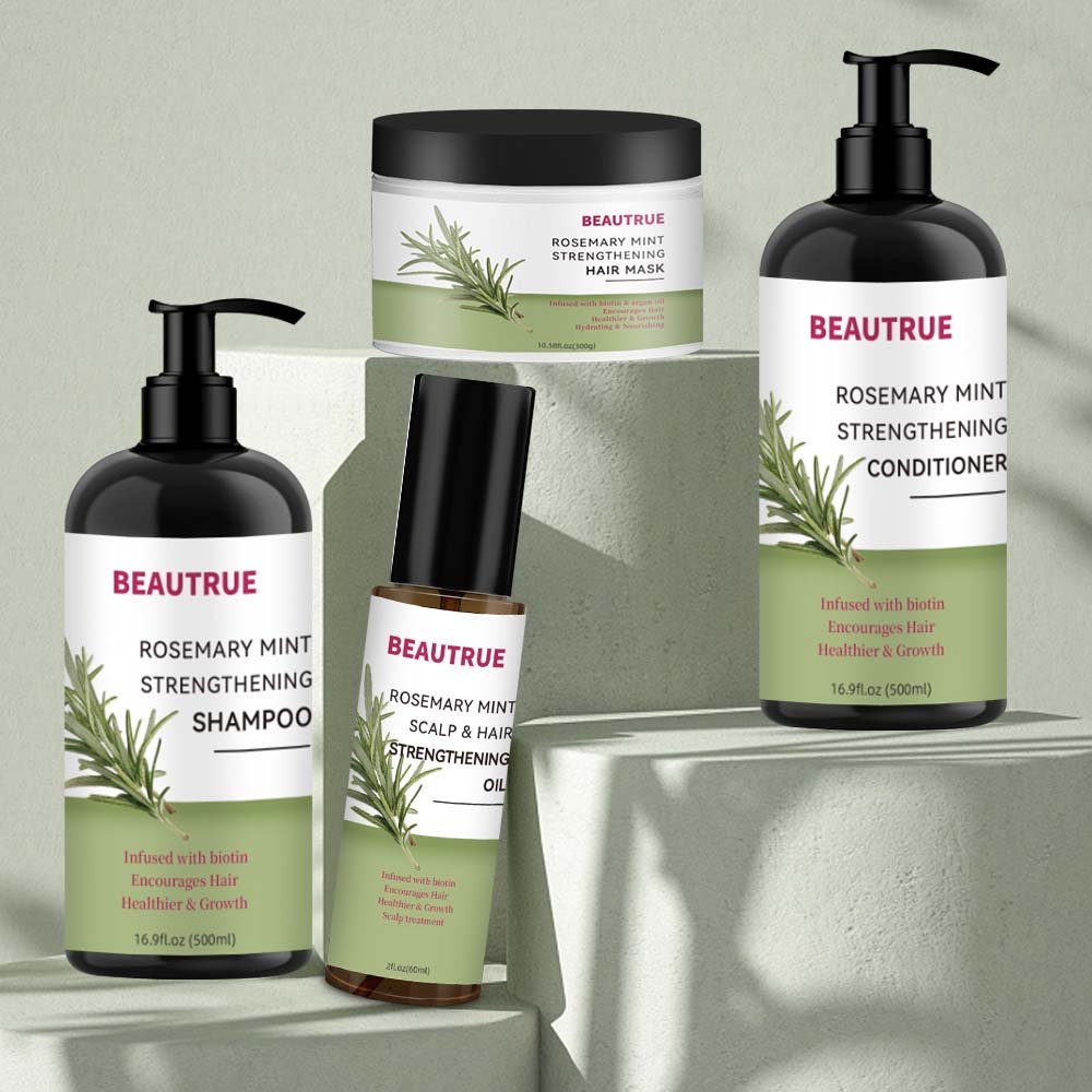 Wholesale Custom Best Natural Rosemary Care Set Shampoo And Conditioner Hair Mask Growth Oil Private Label Rosemary Hair Care