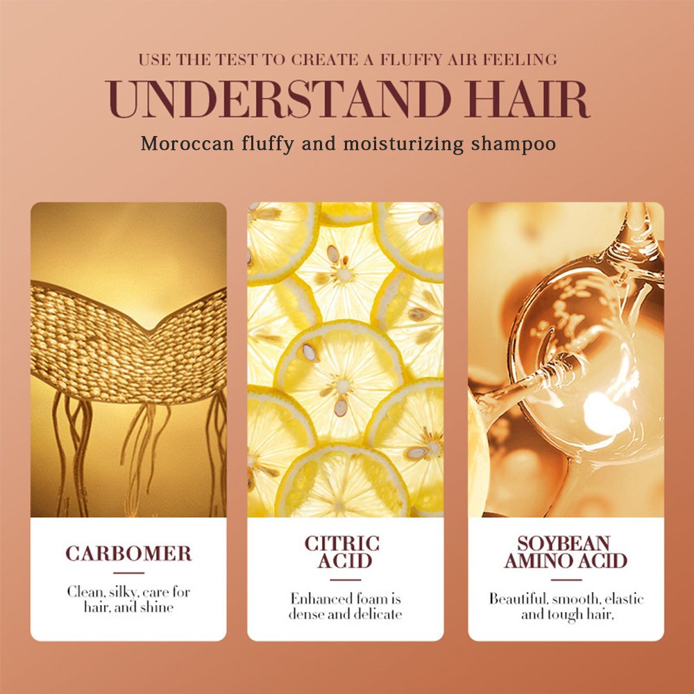 Argan oil improves hair dryness provides long-lasting softness hair care shampoo