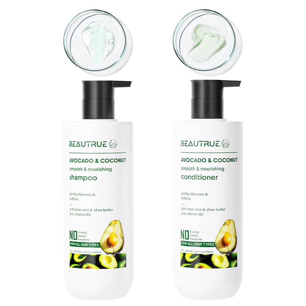Private Label Vegan High Quality Avocado Coconut Oil Smooth Nourishing Shampoo And Conditioner For Hair Moisturizing Treatment