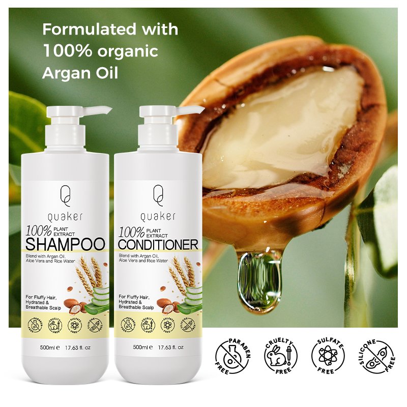 Qquaker Wholesale Organic Hair Care Products Moroccan Argan Oil Shampoo And Conditioner Natural Custom Private Label