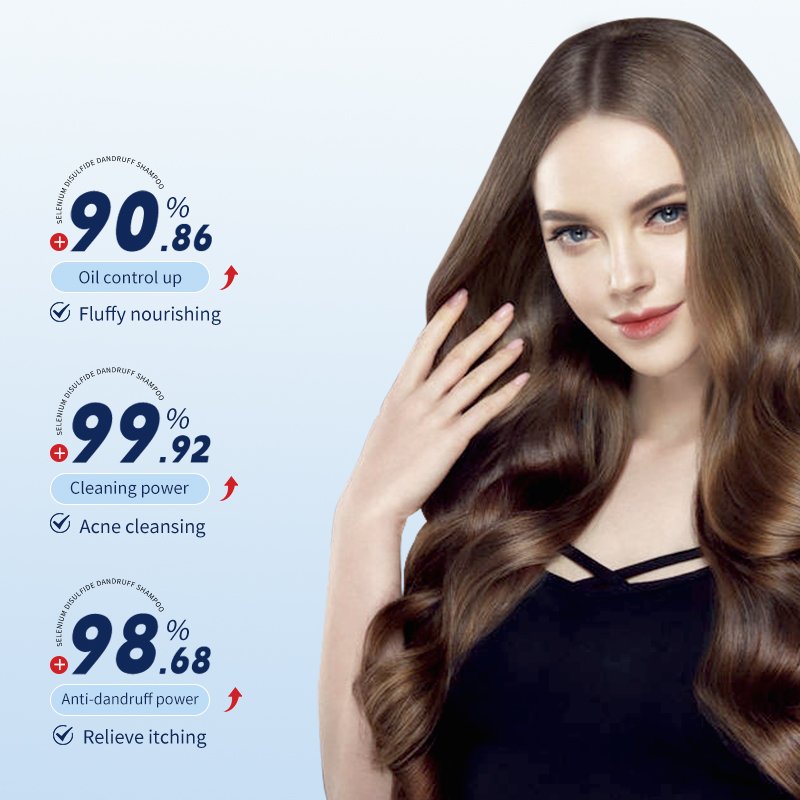Organic Vegan Anti-Dandruff Shampoo with Selenium Disulfide Moisturizing Smoothing Cream Hair Loss Prevention Nourishing Adults