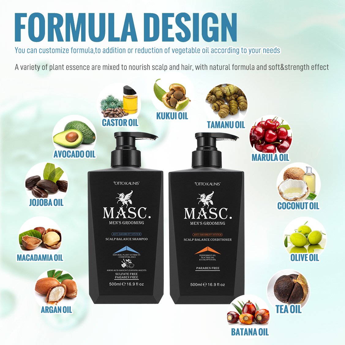 Private label rosemary anti dandruff shampoo and conditioner organic sulfate free argan hair clear shampoo for men
