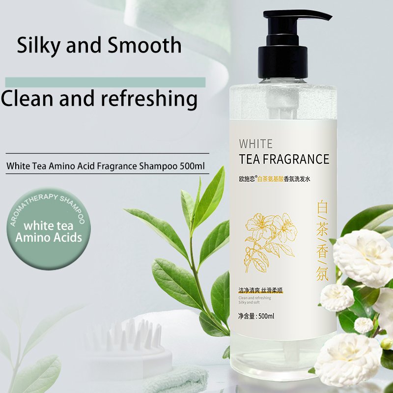 500ml White Tea Amino Acid Shampoo Dandruff Refreshing Hair Care Shampoo Lasting Fragrance Plant Essence Shampoo