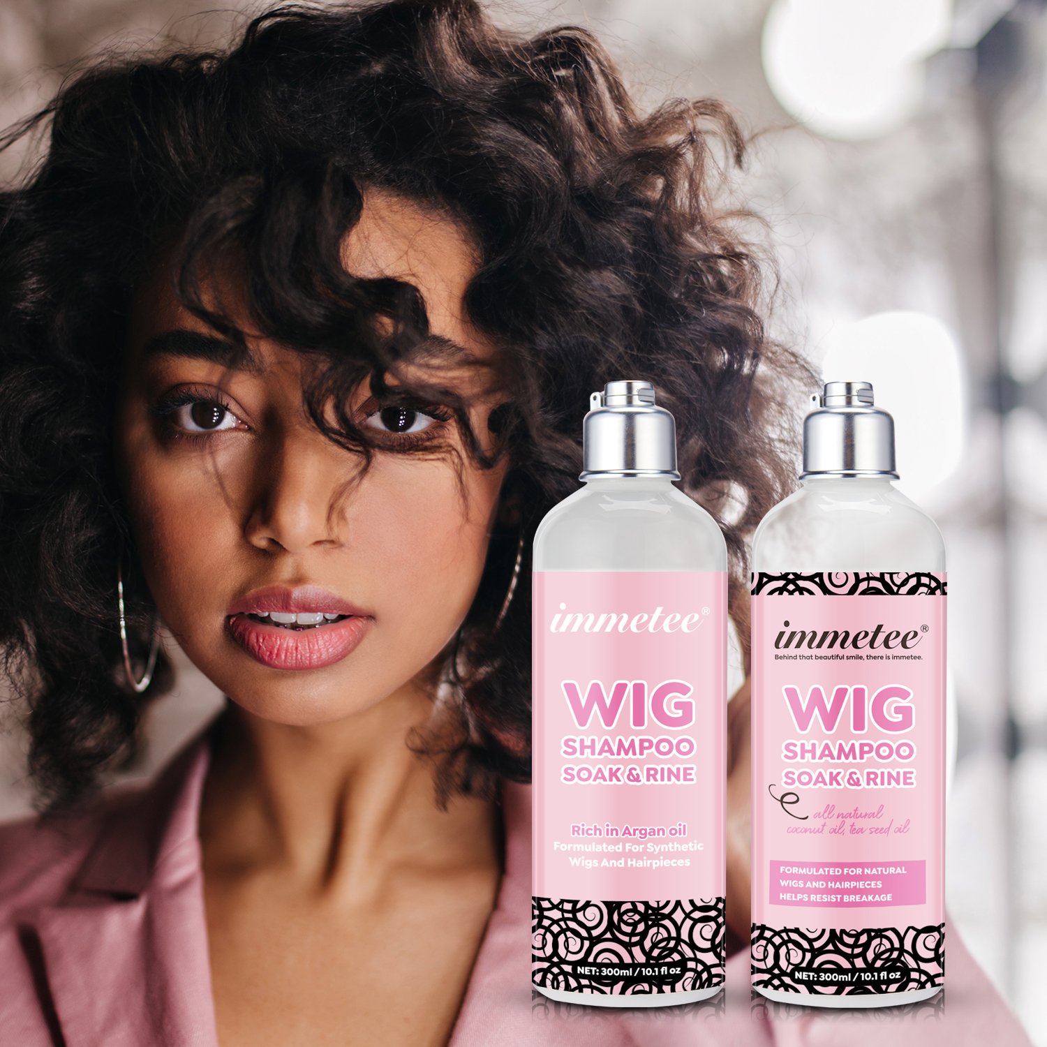 IMMETEE Lace Wig Shampoo Cleansing Anti-frizz Human Hair Wig Shampoo And Conditioner for wigs