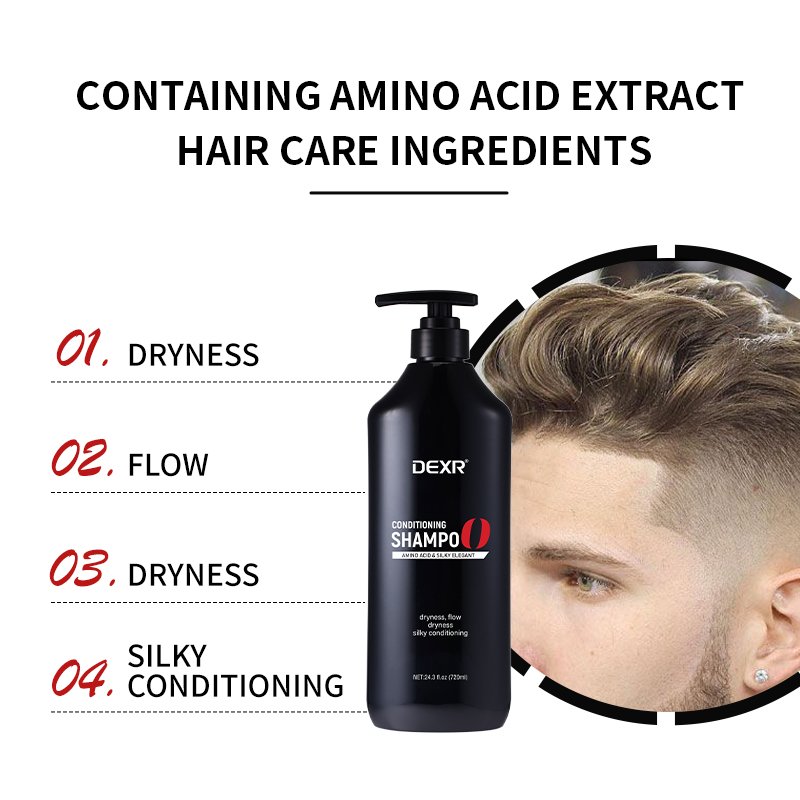 Oem/Odm Custom 720Ml Wash Hair Care Products Natural Amino Acids Silky Soft Conditioning Hair Shampoo