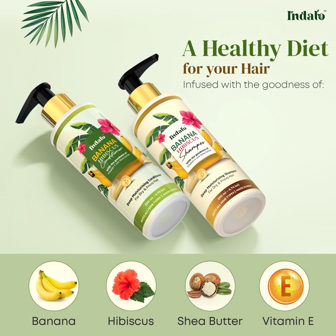 Best Quality Hibiscus Banana Hair Shampoo Anti-Dandruff & Anti-Frizz Revitalizing for All Hair Types Damaged Hair Home Use