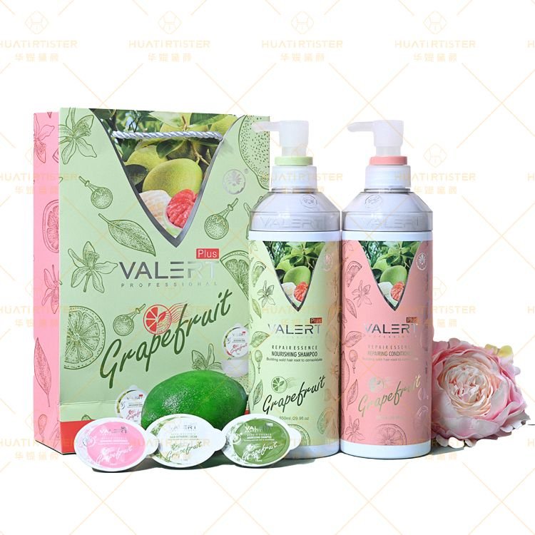 Huati Sifuli VALERT 850ml Keratin Organic Grapefruit Essence Oily Hair scalp Nourishing Repairing Dandruff Natural Hair Shampoo