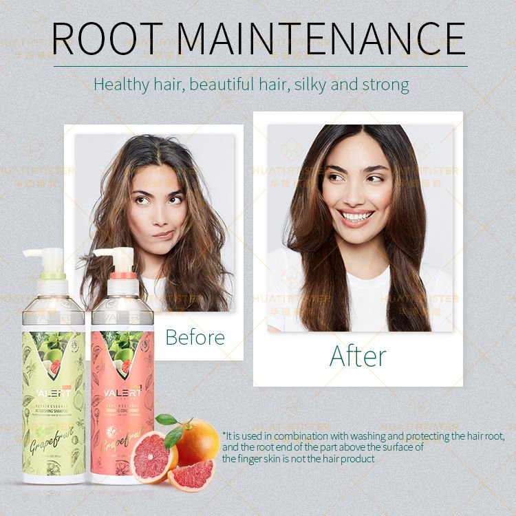 Huati Sifuli VALERT 850ml Keratin Organic Grapefruit Essence Oily Hair scalp Nourishing Repairing Dandruff Natural Hair Shampoo