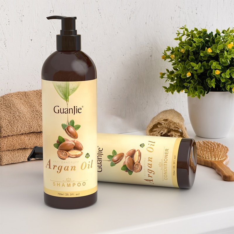 OEM ODM Custom Luxury Sulphate Free Vegan 100% Natural Organic Argan Oil Hair Care Shampoo and Conditioner Set