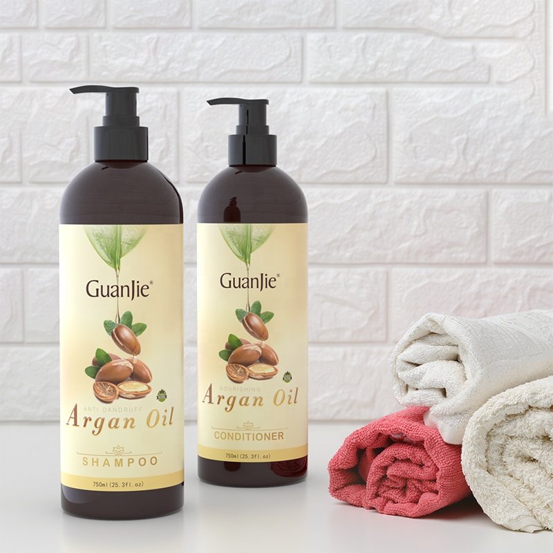OEM ODM Custom Luxury Sulphate Free Vegan 100% Natural Organic Argan Oil Hair Care Shampoo and Conditioner Set