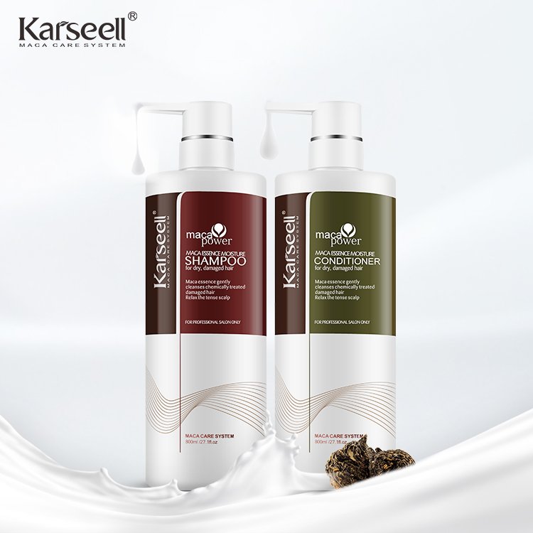 KARSEELL Maca Power Hair Shampoo Pure Organic Shampoo OEM MACA Conditioner Keratin Treatment For Damaged Dry Brittle Hair