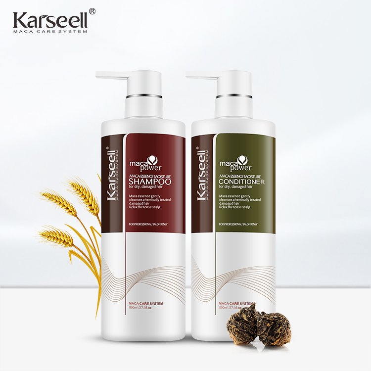 KARSEELL Maca Power Hair Shampoo Pure Organic Shampoo OEM MACA Conditioner Keratin Treatment For Damaged Dry Brittle Hair