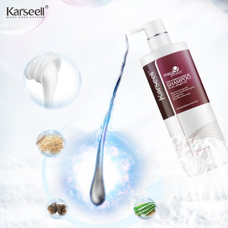 KARSEELL Maca Power Hair Shampoo Pure Organic Shampoo OEM MACA Conditioner Keratin Treatment For Damaged Dry Brittle Hair