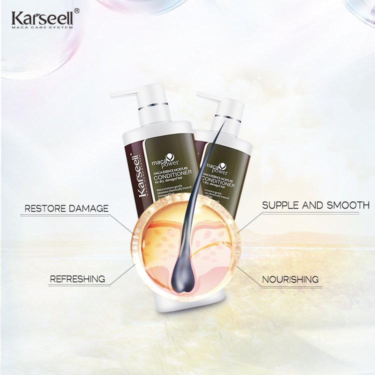 KARSEELL Maca Power Hair Shampoo Pure Organic Shampoo OEM MACA Conditioner Keratin Treatment For Damaged Dry Brittle Hair