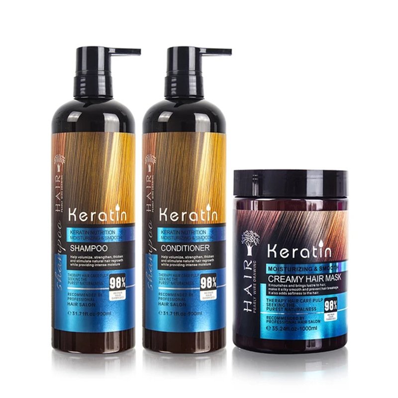 Keratin treatment Natural Organic Keratin Vegan Argan Oil Hair Shampoo And Conditioner set
