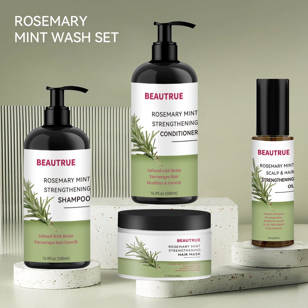 OEM/ODM Private Label Hair Growth Rosemary Mint Shampoo And Conditioner Set Soft Smoothing Hair Rosemary Shampoo Hair Care Set