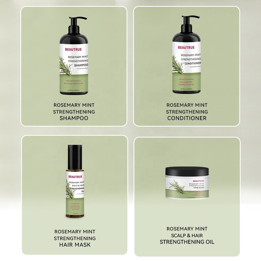 OEM/ODM Private Label Hair Growth Rosemary Mint Shampoo And Conditioner Set Soft Smoothing Hair Rosemary Shampoo Hair Care Set