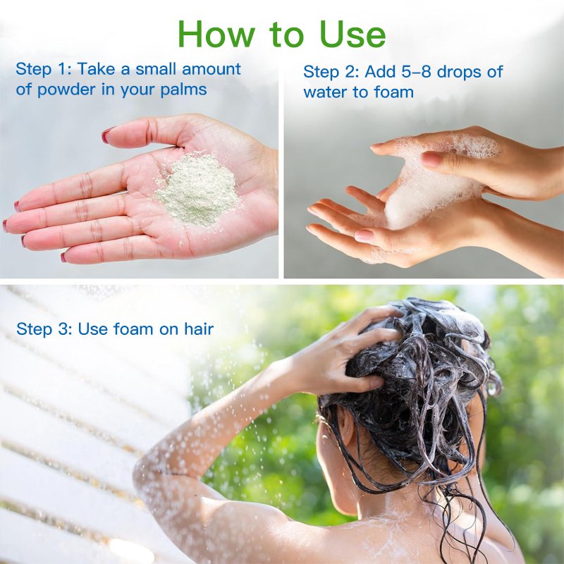 Private label travel vegan clarifying foaming shampoo powder