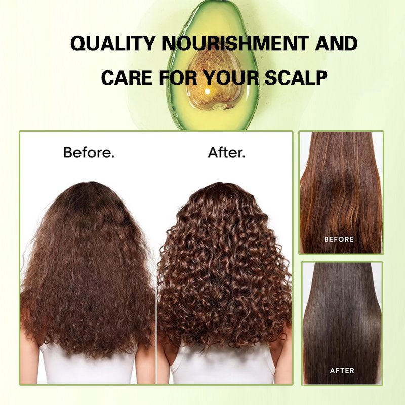 500ml Avocado Shampoo and Conditioner Set Sulfate Free Organic Formula Nourishing Strengthening Prevents Detachment Fixes Hair