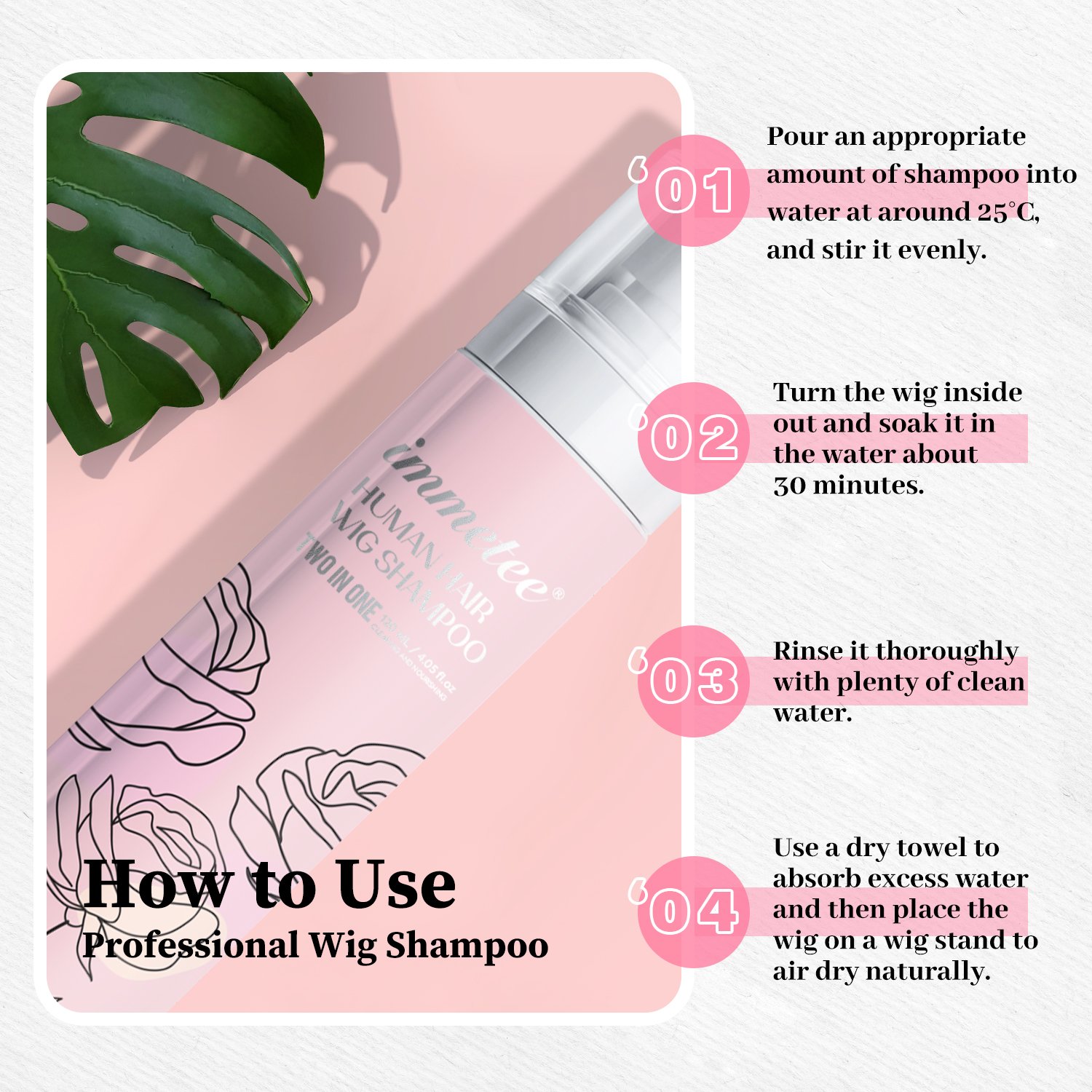 Wigs Shampoo Cleansing Revitalizes Moisturizes Detangles Anti Frizz Extension Shampoo for Human Wig Hair