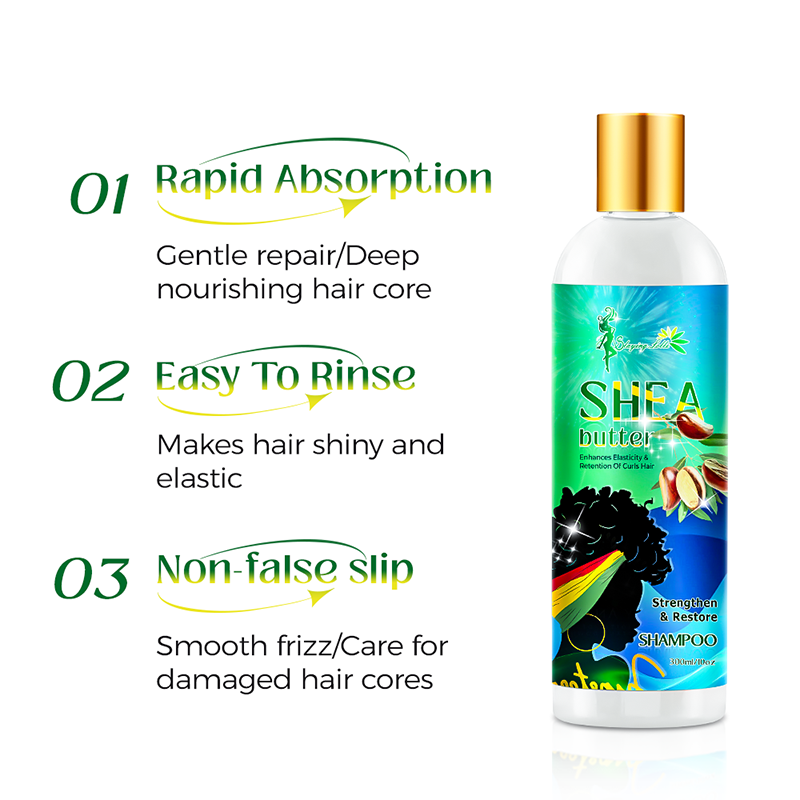 Customized Natural Nourish Smooth Frizz Control Shea Butter Curl Hair Care Shampoo and Conditioner