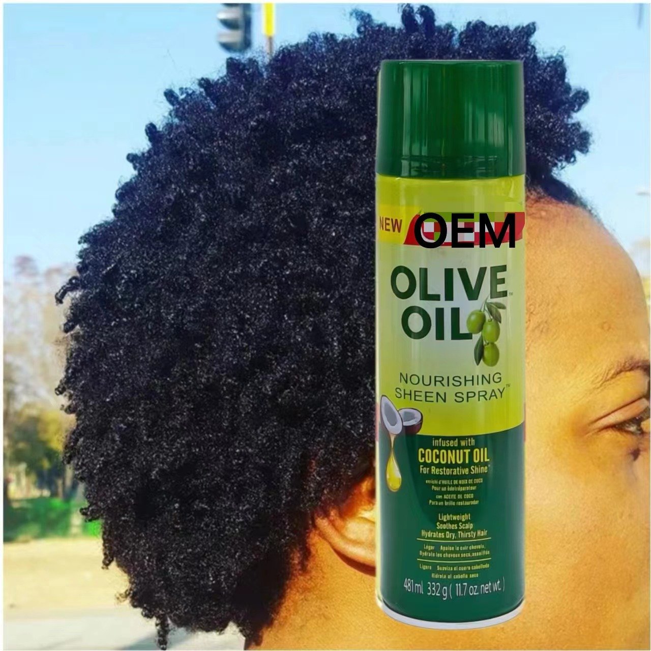 OLIVE OIL COCONUT NOURISHING SHEEN SPRAY INFUSED WITH COCONUT OIL FOR HYDRATE DRY THIRSTY HAIR