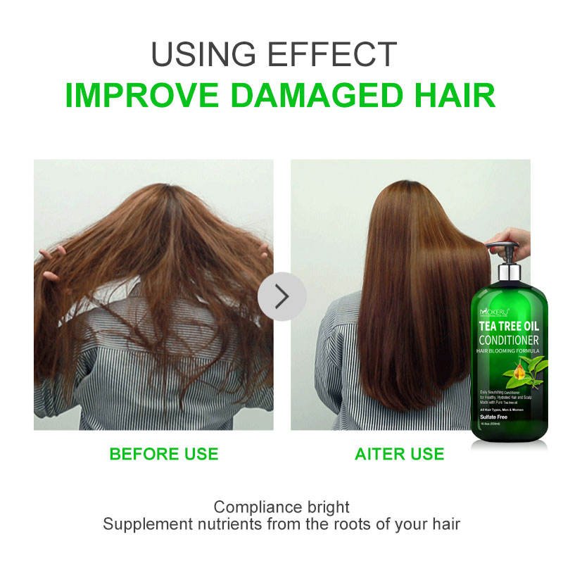 Private Label OEM Sulfate Free Vegan Natural Organic Tea Tree Oil Hair Care Shampoo And Conditioner For Damaged Hair Nourishing