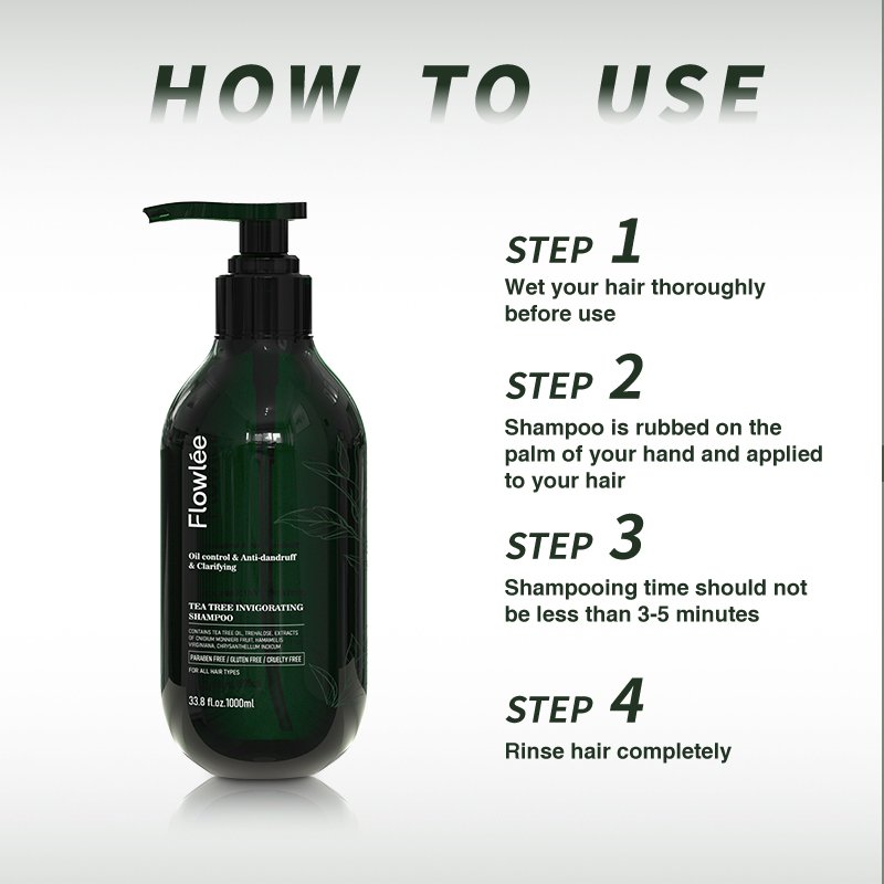 DIWEI 100% Pure Natural Custom Private Label Fast Hair Growth Ginger Anti-Dandruff Organic Tea Tree Oil Shampoo