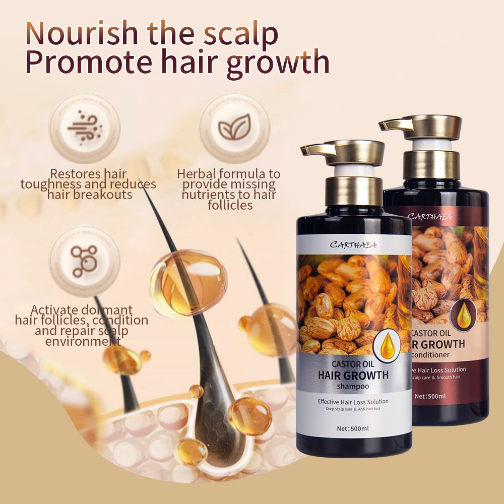 Private Label Shampoo and Conditioner Set Hair Growth Biotin anti-hair Loss Organic Ginger castor oil shampoo hair growth